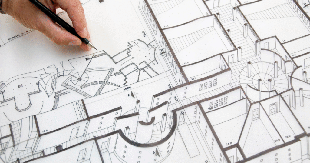 Alt-text- architectural designer collaborating globally on arch design projects