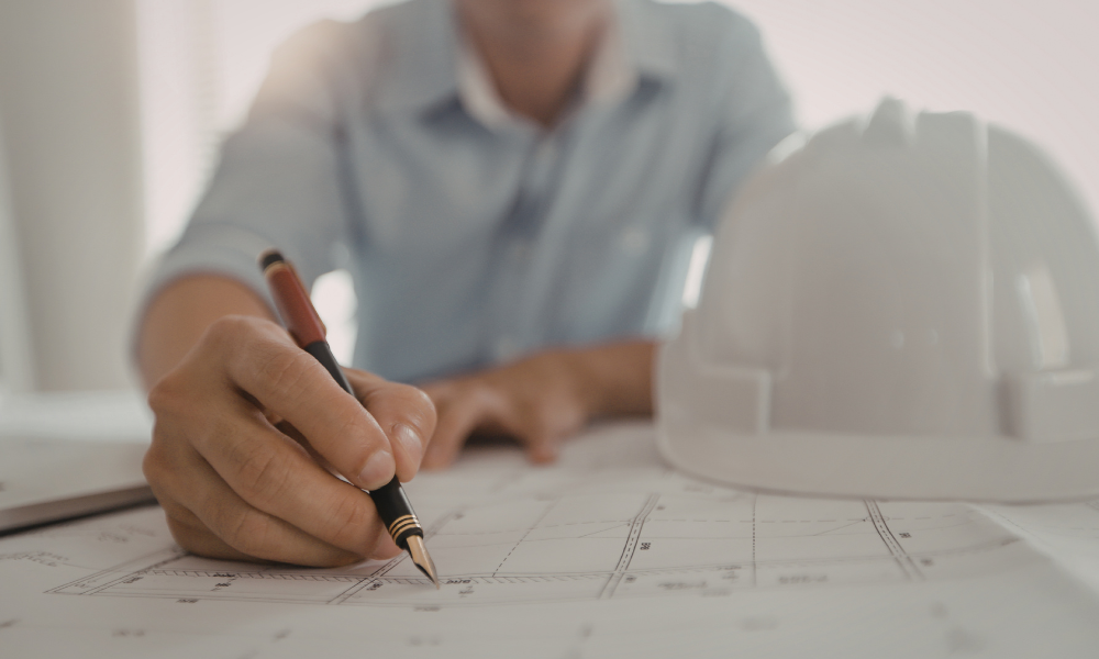 Alt-text-architectural rendering of a building meeting regulations